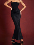 black strapless co chromosome dress