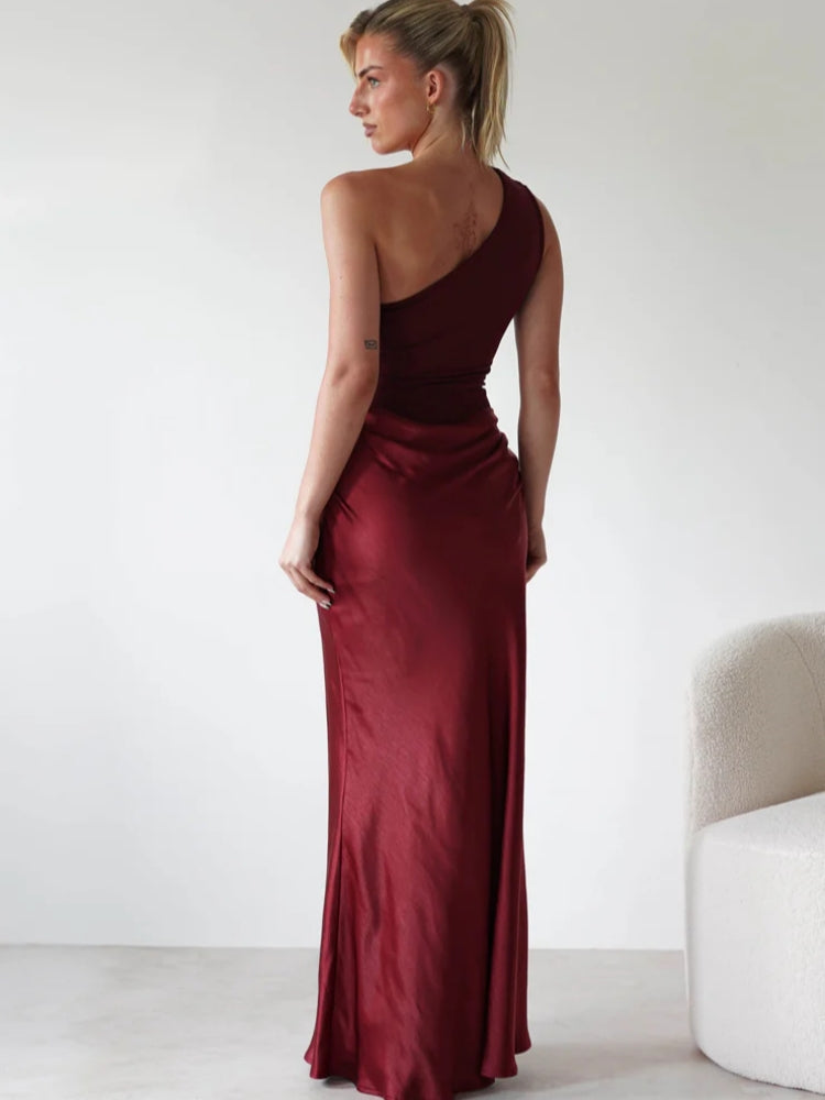 Asymmetric Neckline Sleeveless Dress