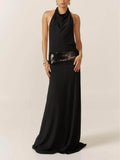 Adele Halter Black Gown
