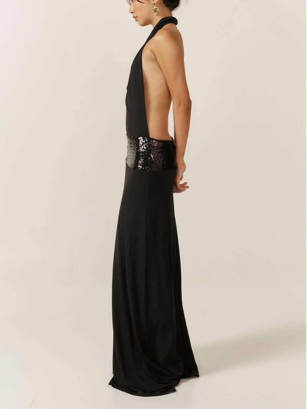 Adele Halter Black Gown