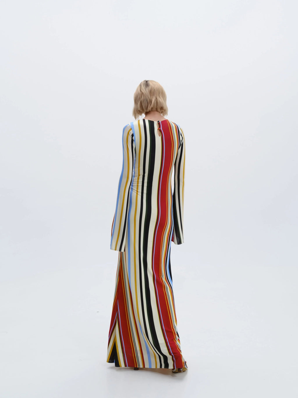 Rainbow Striped Knitted Long Dress
